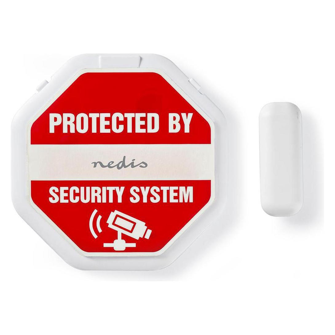 Nedis Doorstep Window Alarm Magnetic Sensor Battery Powered 2X CR2032 85 dB White (ALRMD20WT)