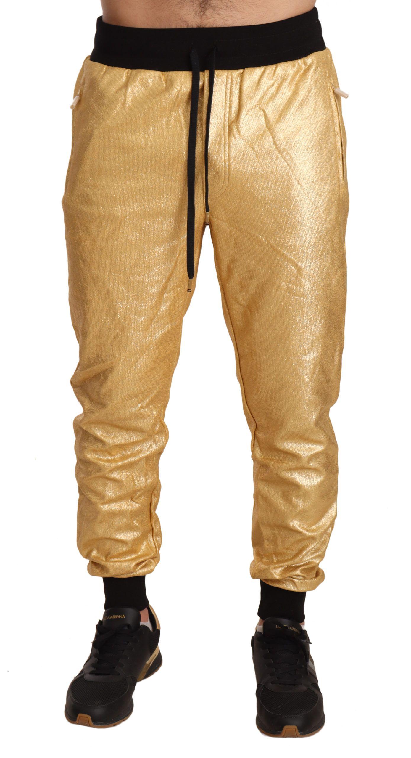 Dolce Gabbana Metallische Gold Jogginghosen