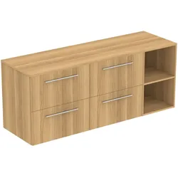 Ideal Standard i.life B Möbel-Set 160 cm Eiche Natur Chrom 4 Auszüge