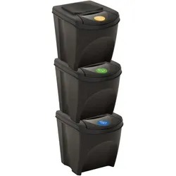 Helloshop26 - Stapelbare Behälter 3 Stück anthrazit 75 l 02_0006079