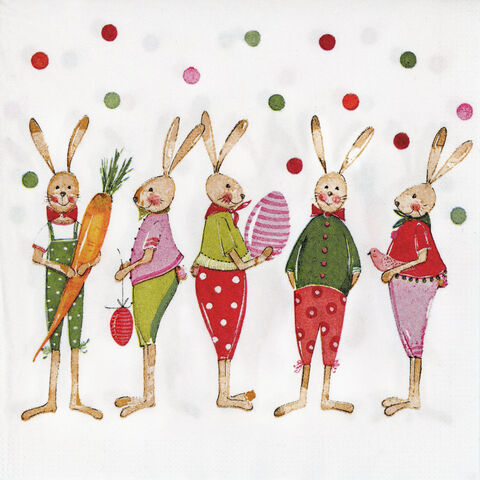 Papierservietten "Osterhasen", 33 x 33 cm, 20 Stück