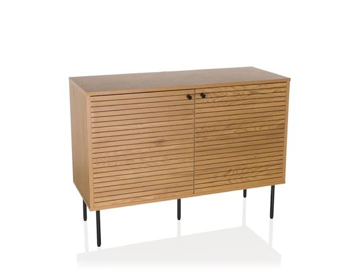hjh LIVING Sideboard avec 2 Portes chêne LINNO S 100x40x74 cm Commode Style Industriel\, étagères réglables