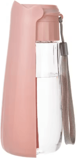 Inspire Picks HydroMate Portable Dog Water Bottle With Leak Proof Drinking Bowl pink