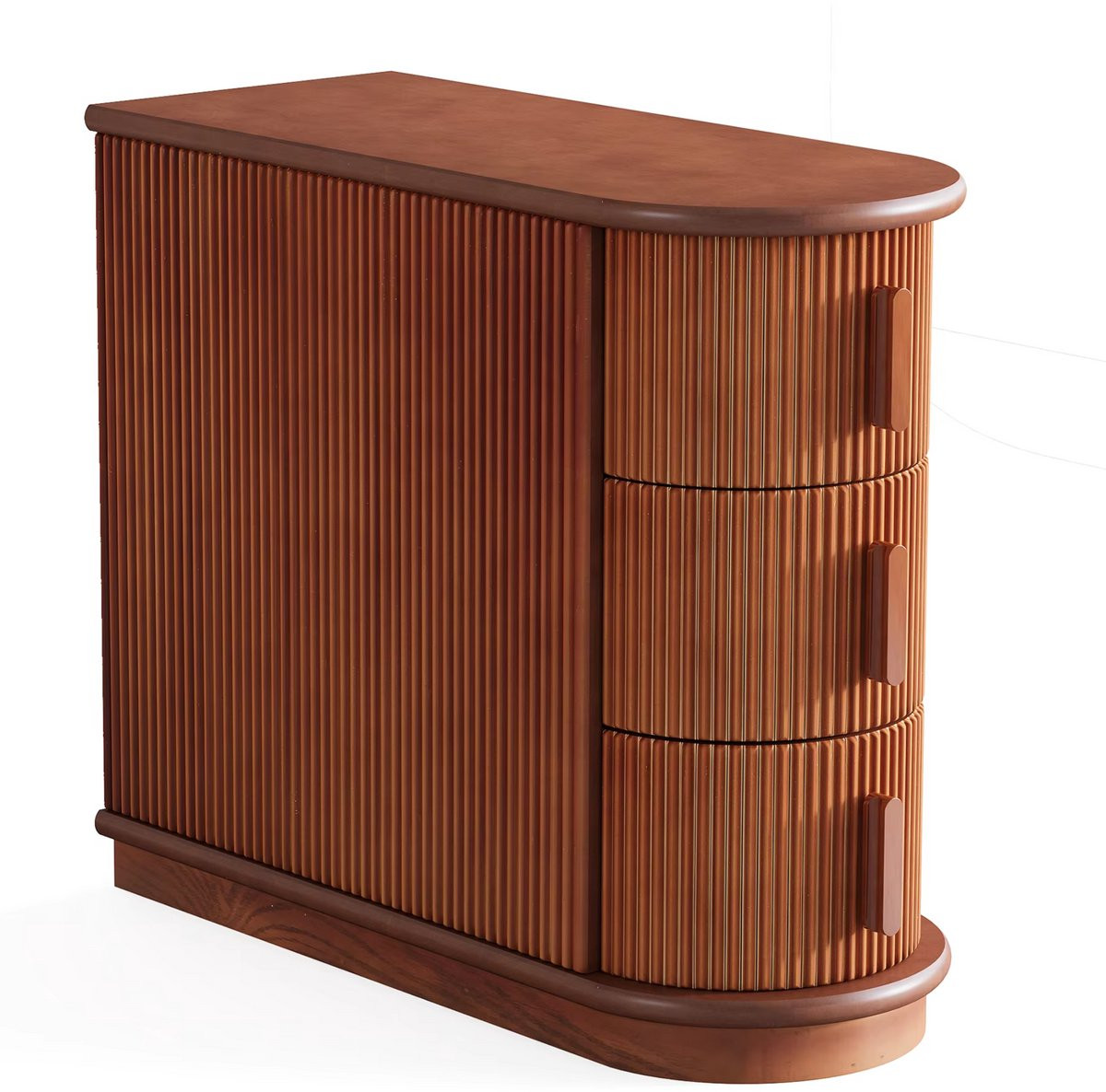 Happiq Vintage bijzettafel met lade - Bruin - Massief hout