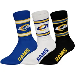 NFL Unisex Socken, 3er Pack - NFL Teams, 3Pack Crew Socks, Football, Logo, Baumwollmischung LA Rams / 39-42