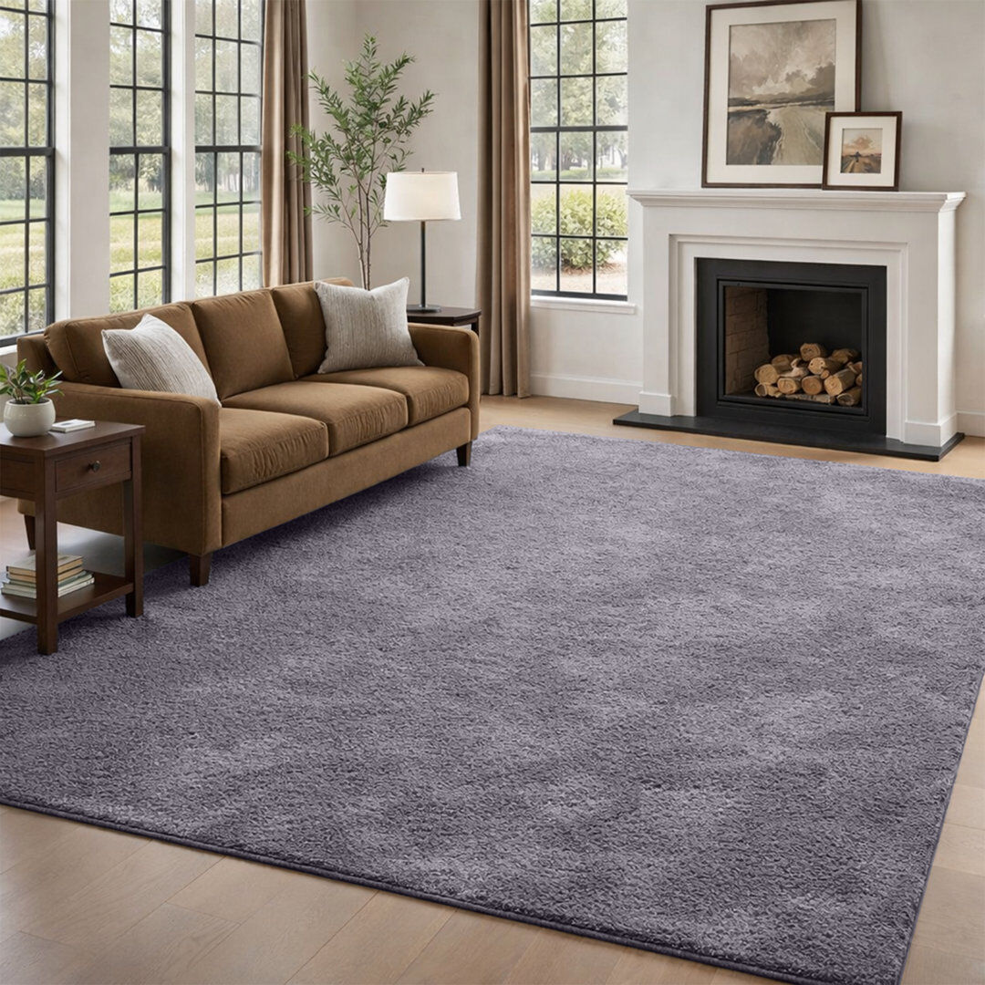 East Urban Home Soft Touch Fluffy Area Rug for Living Room & Bedroom Grey 160 cm x 230 cm
