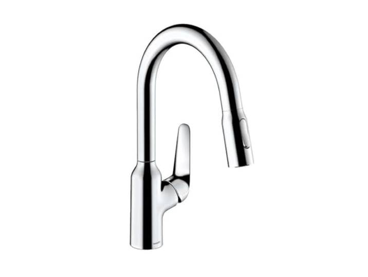 hansgrohe Focus M42 Mitigeur de cuisine 180\, avec douchette extractible 2 jets\, chromé\, 71801000