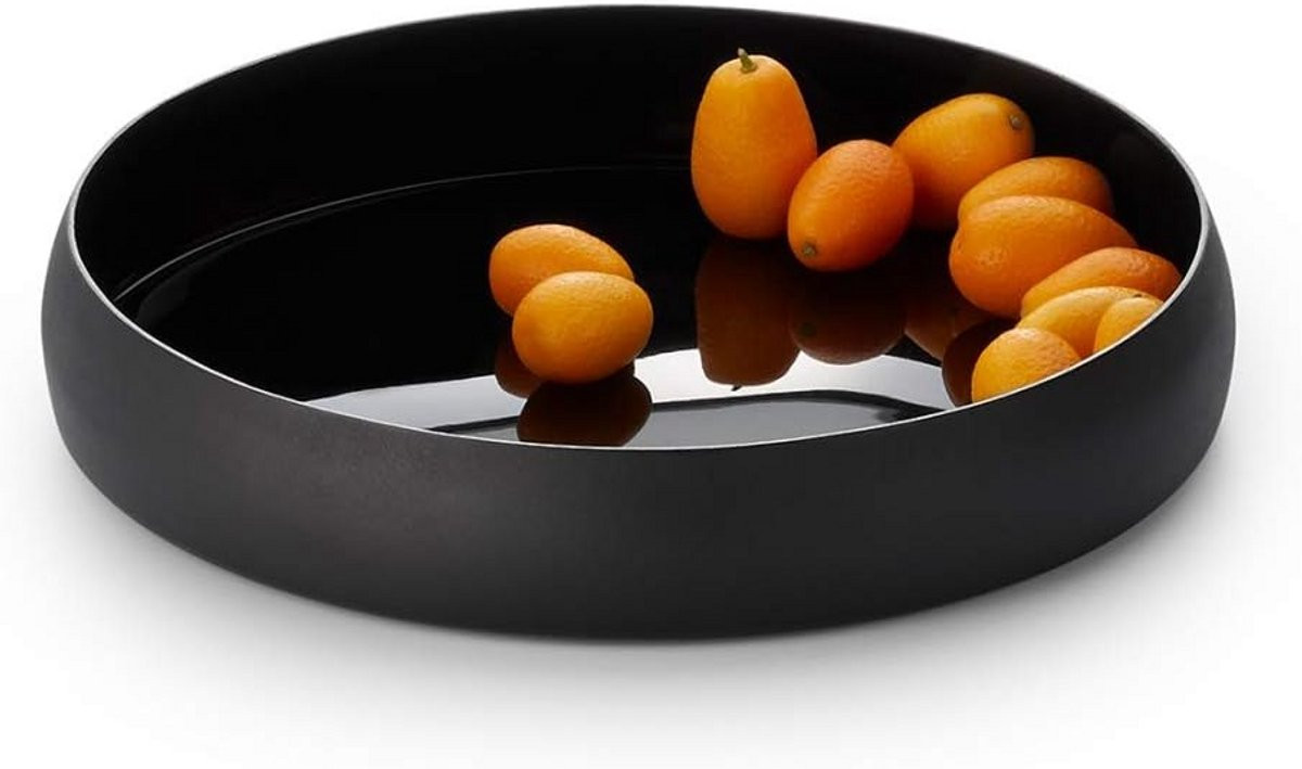 Moderne diepe zwarte aluminium schaal