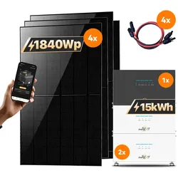 SunEnergyXT 500 Balkonkraftwerk-Speicher-Set 15 kWh | 800 W | 4 × 460 Wp | F06