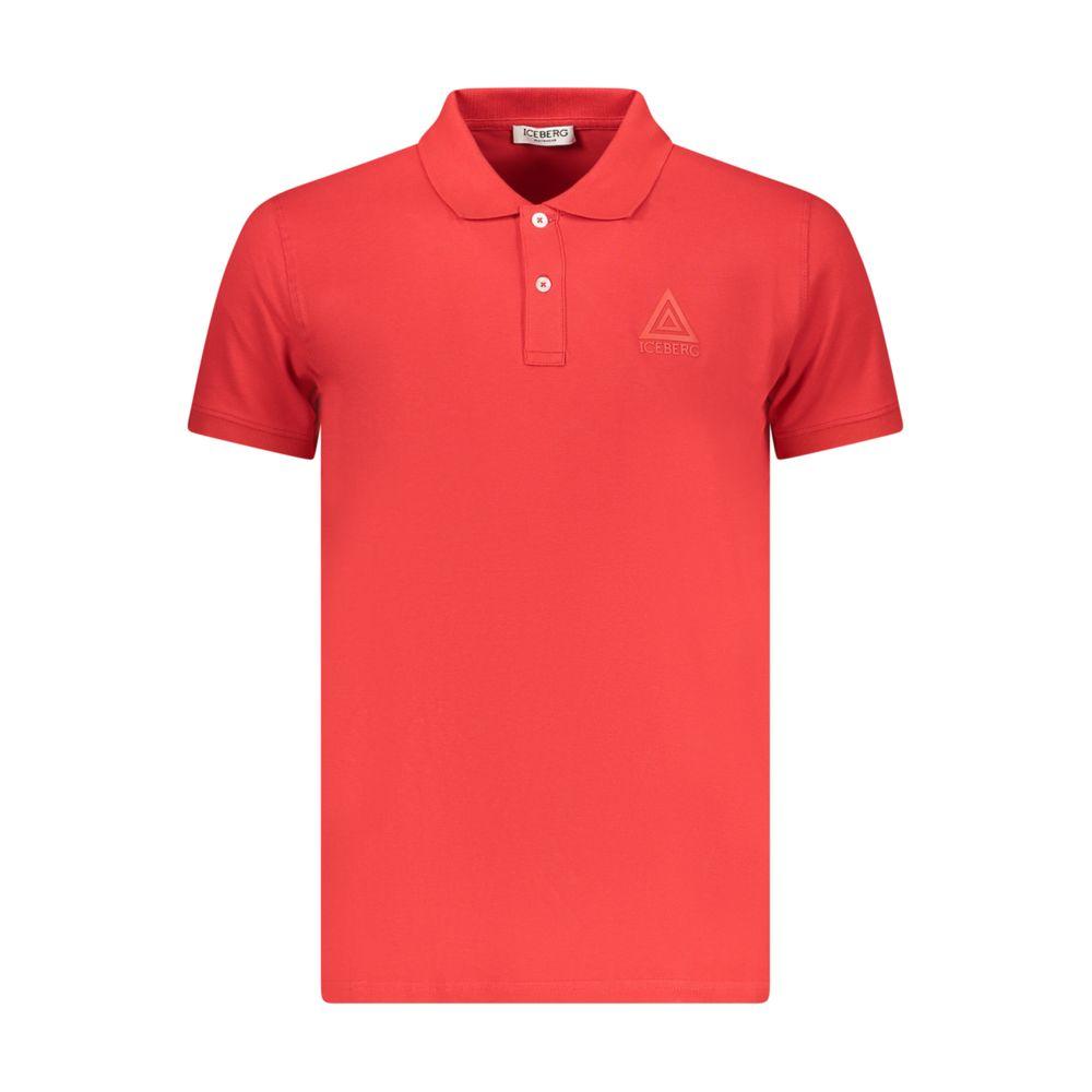 Rotes Poloshirt Mit Eisberg-dreieck-logo