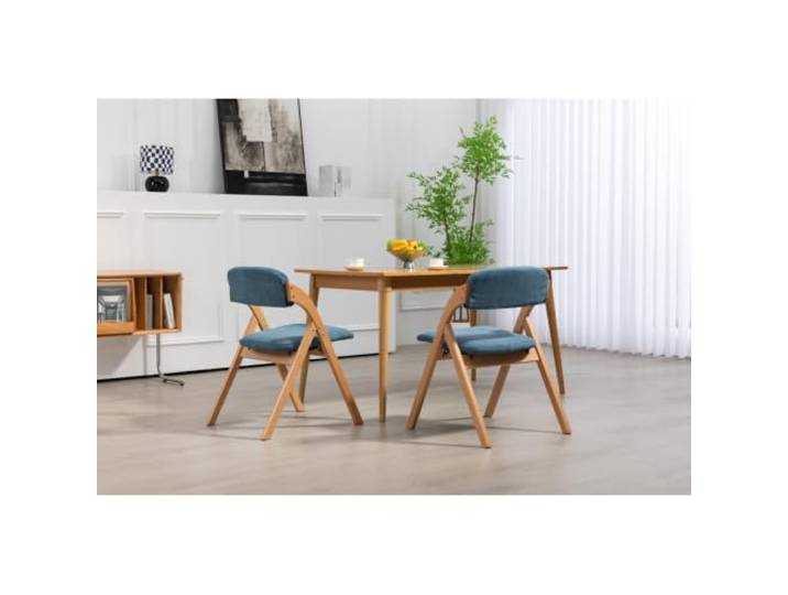 I0I&I0I Klappstühle Holz Set Mit Gepolsterter Sitzfläche, Stapelbar Mit Abnehmbarem Bezug Für Küche Büro Gäste Und Feiern (Blue + Solid Wood)