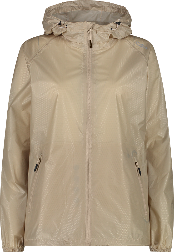 Regenjacke CMP, Damen, Gr. 46, beige (sabbia), Obermaterial: 100% Polyamid, Jacken Regenjacke, Regenjacke mit versiegelten Nähten, wasserdicht und winddicht sabbia 46