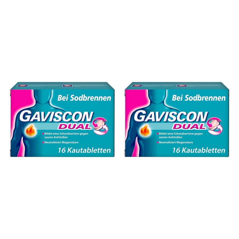 Reckitt Benckiser Deutschland GmbH GAVISCON Dual Kautabletten mit Zweifachwirkung gegen Sodbrennen 08105214