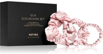 Notino Silk Collection Scrunchie Set conjunto de elásticos de cabelo de seda tom Pink . Silk Collection Scrunchie Set