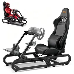 VEVOR Rennlenkradständer für Logitech G923/G920/G29, robustes Fahrsimulator-Cockpit aus Stahl – Thrustmaster T248P, Lenkradhalterung höhenverstellbar und Fußpedalwinkel einstellbar, max. Tragkraft 330 lbs, kompakt
