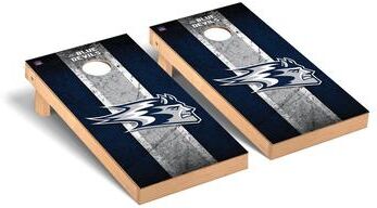 Skip's Garage Wisconsin Stout Blue Devils Vintage Cornhole Board Set