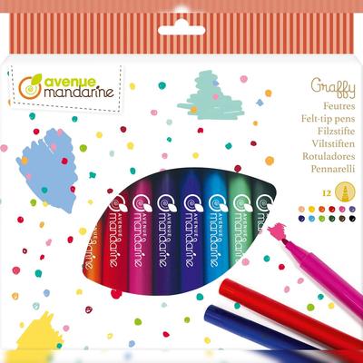 Avenue Mandarine 10x Packung mit 12 Filzstiften - Mehrfarbig CC030O