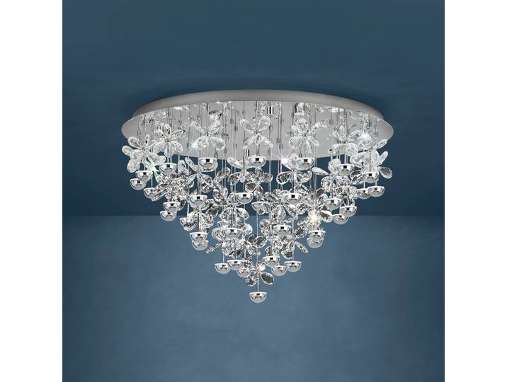 Plafonnier LED Pianopoli chrome 78 cm - EGLO Stars of Light - Salon / séjour - Design - Acier inoxydable - Rond