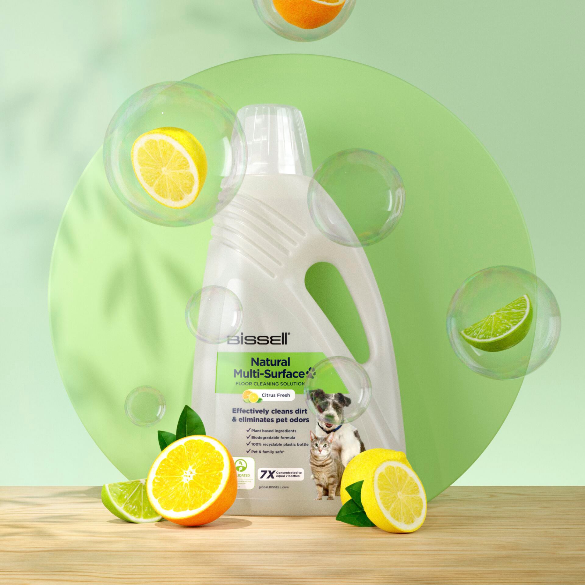 BISSELL Flüssigreiniger "Natural Multi Surface 2L PET", weiss (weiß), 2.000ml, Reinigungsmittel, Flüssigreiniger weiß 2.000ml