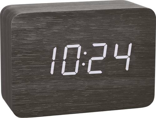 TFA Dostmann 60.2549.01 Funk Wecker Holz, Schwarz Alarmzeiten 1