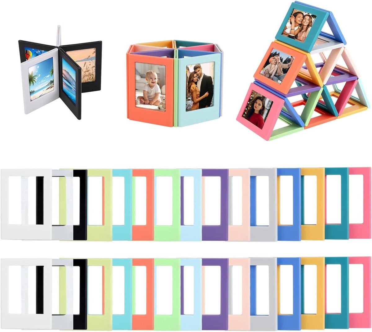 Magnetische Mini Fotolijstjes voor Koelkast Decoratie - Veelkleurig - 76 cm