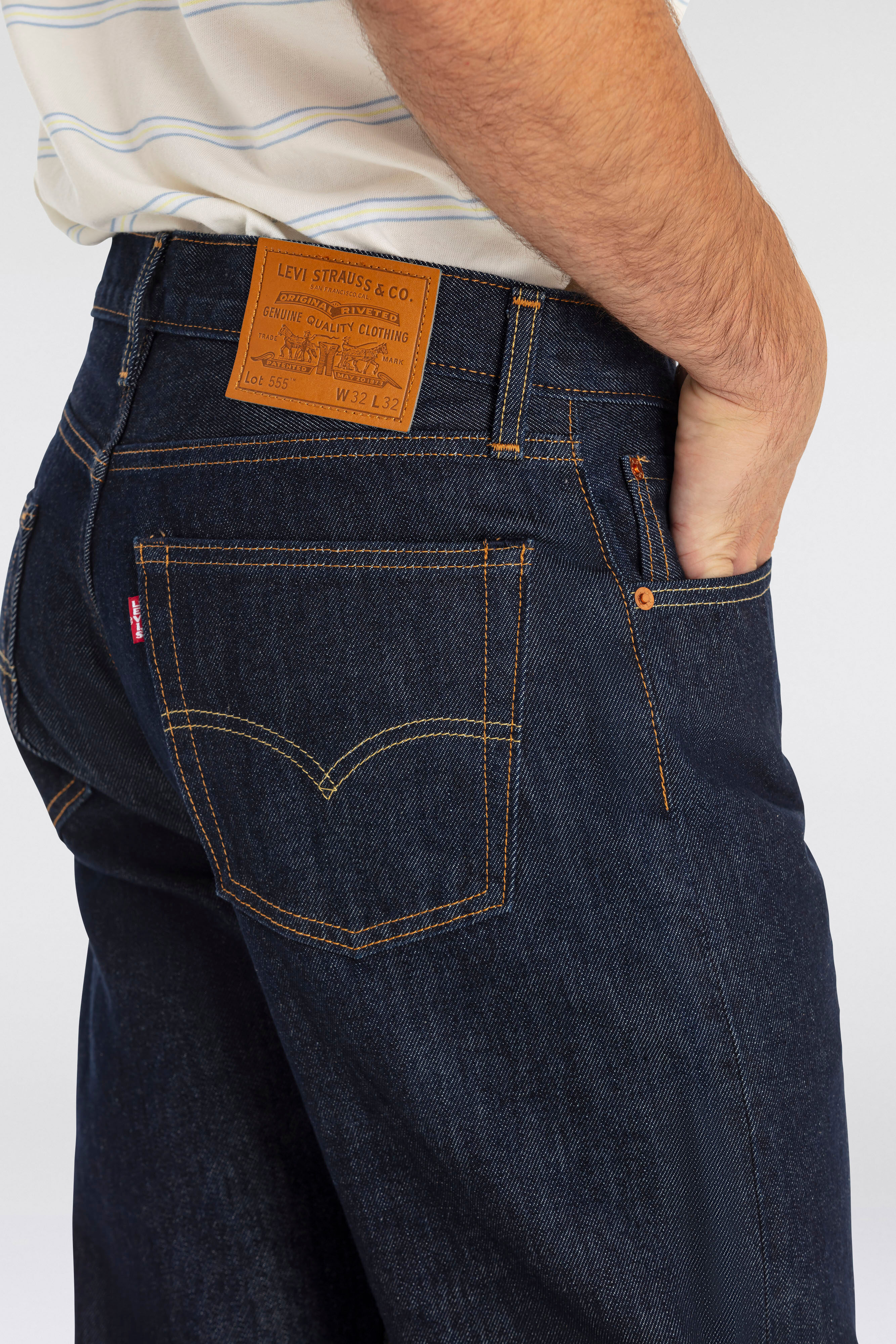 5-Pocket-Jeans LEVI'S "555 RELAXED STRAIGHT", Herren, Gr. 32, Länge 30, blau (welcome to the game), Denim/Jeans, Obermaterial: 100% Baumwolle, relaxed fit, Jeans 5-Pocket-Jeans welcome to the game 32, Länge 30