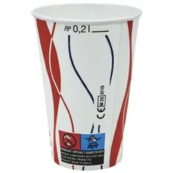 2500 Pappbecher 200 ml 10 oz PAP/PE Ø 70 x 97 mm Neutralmotiv Spirale