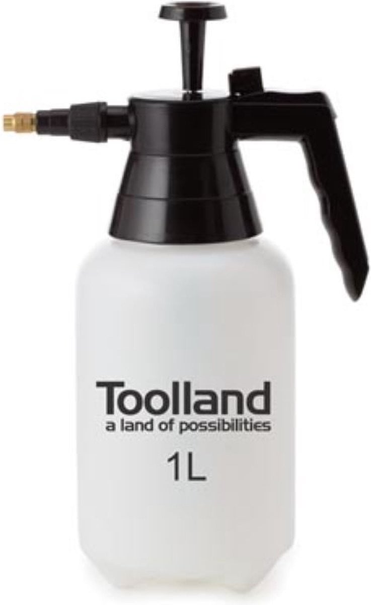 Toolland Drukspuit met regelbare sproeikop en niveau-indicator, 1 liter, wit/zwart