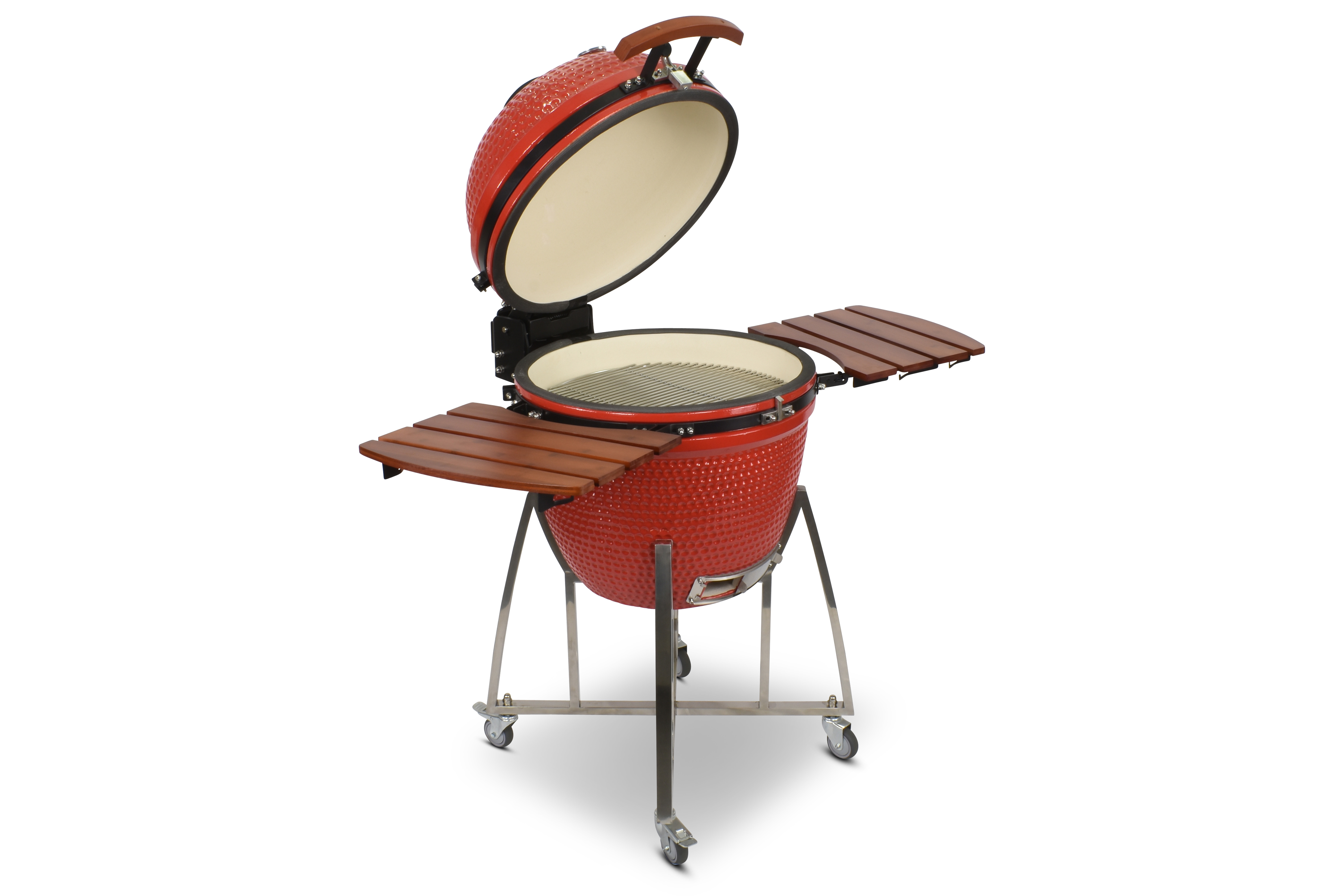 Kamado CL-23,5 Profi Keramik Grill Rot, Grilldurchmesser 60cm, Grillrostdurchmesser 51,5cm, BBQ Grillei Holzkohlegrill Grill Keramikgrill