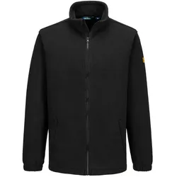 ESD Antistatik Zip-Fleecejacke"AS26" - XS - schwarz