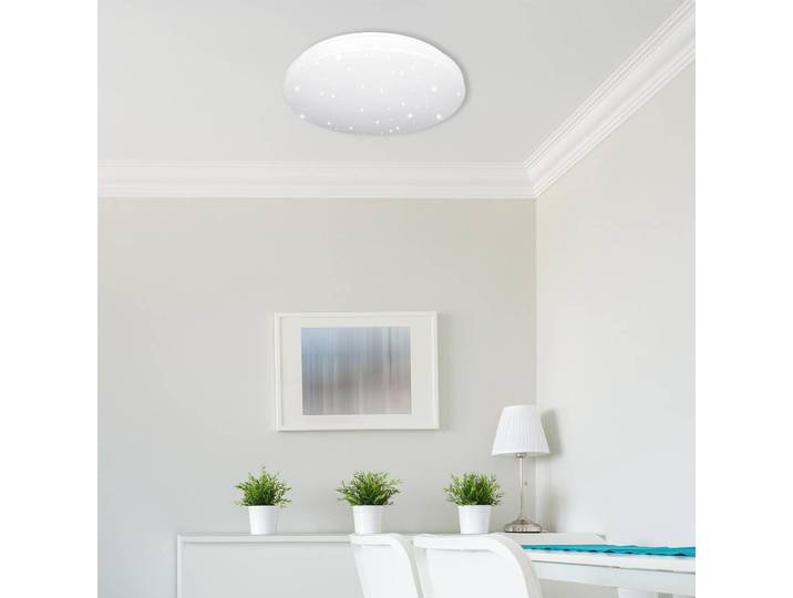 Müller-Licht LED Deckenlampe Reva Star, weiß / opal, für Flurbereich, Kunststoff, LED Deckenleuchte