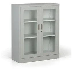 Metallschrank mit verglasten Türen, zerlegt, 900 x 1150 x 400 mm