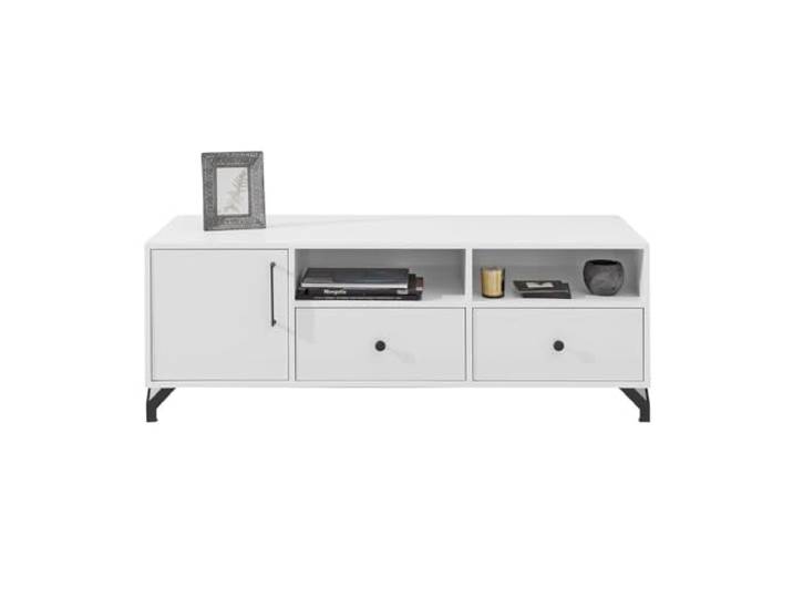 Lomadox Lowboard TV-Board Fernsehschrank Mediamöbel 140x50x50 cm Schubladen weiß mit Glanz modern