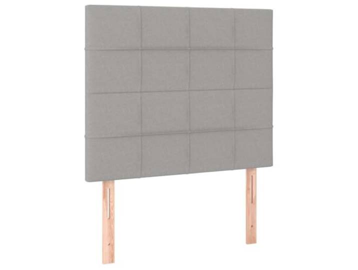 Leasha Kopfteil mit LED, Bettgestell, Schlafzimmermöbel, hellgrau, 90 x 5 x 118/128 cm, Stoff