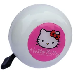 Bike Fashion Kinderklingel Hello Kitty weiß Ding-Dong Zweiklang, Motiv gedomt, 80 mm