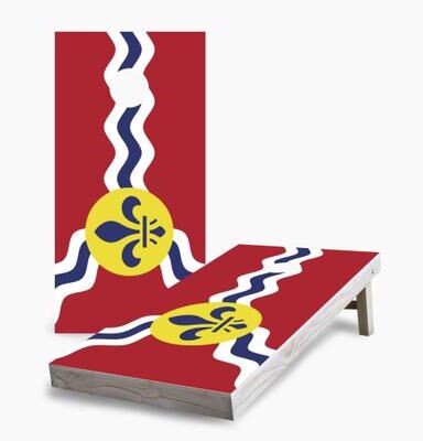 Skip's Garage St Louis City Flag Regulation 2x4 Cornhole Game Set