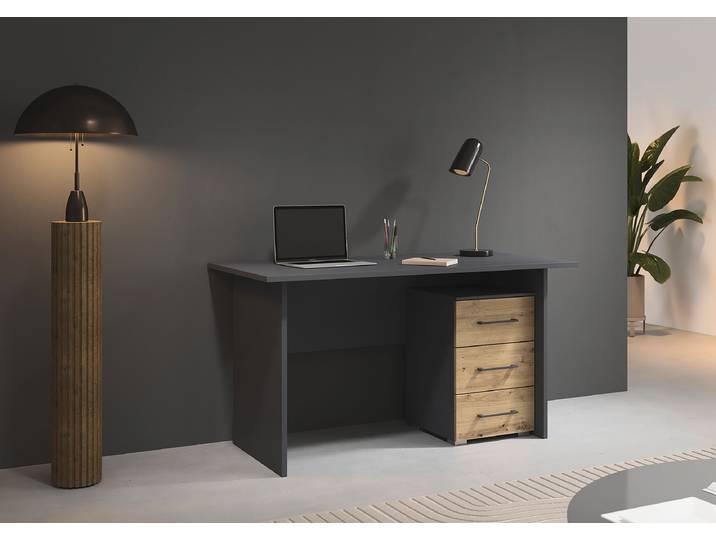 Bureau Butte 140 x 75 x 66cm Marron/Gris