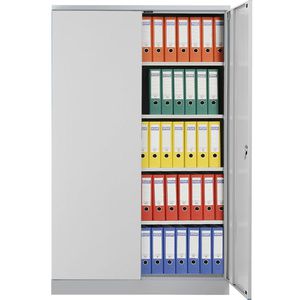 G-Office Aktenschrank FLC/N.192x50, aus Metall, abschließbar, 120 x 195 x 50 cm (B/H/T), lichtgrau