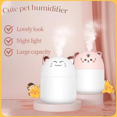 Inspired Living Cute Pet Mini USB Humidifier For Desktop & Bedroom white Cat