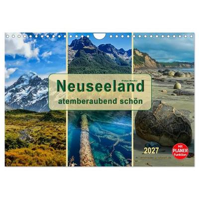 Neuseeland - atemberaubend schön (Wandkalender 2027 DIN A4 quer), CALVENDO Monatskalender