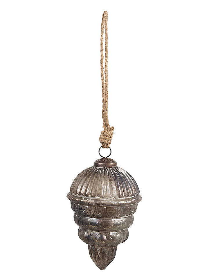 Clayre & Eef Christbaumkugel in Silber - (H)15 x Ø 10 cm - onesize