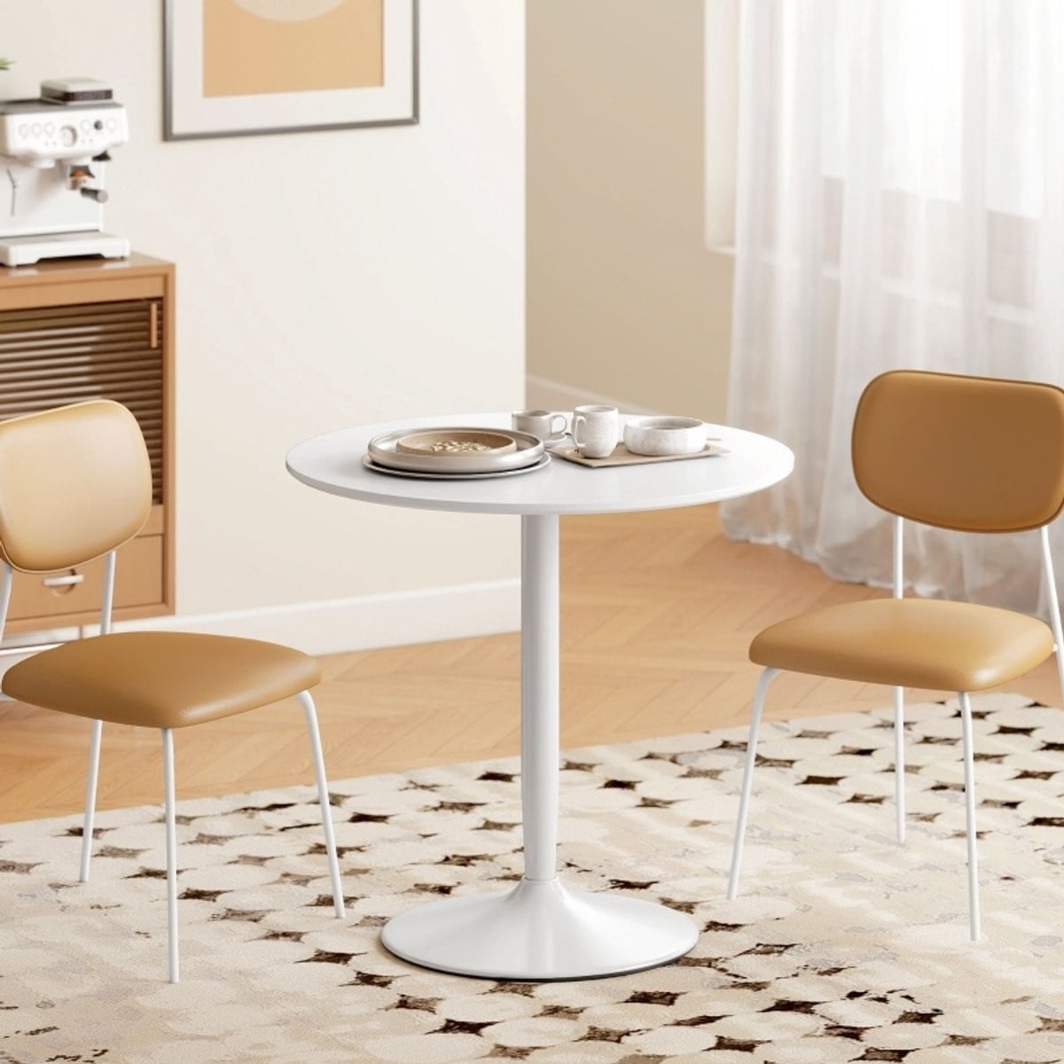 MEUNIQ ronde eettafel voor 2 personen, wit, Ø80 x H75 cm