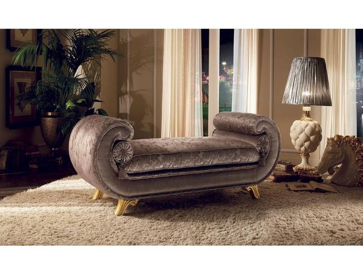 Xlmoebel Sitzbank Arredoclassic Chaiselongue im klassischen Stil mit Schnitzereien (1-St., Chaiselongue), Hergestellt in Europa