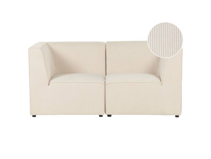 2-SITZER-SOFA Cord hellbeige Lemvig