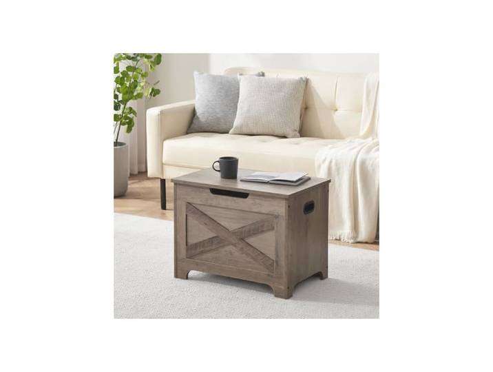 Banc de rangement - LUNSY - design contemporain - Coffre en bois avec poignées - 60x40x46cm
