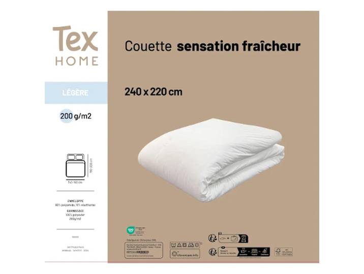 Couette Légère 240x220cm Sensation fraîcheur TEX HOME