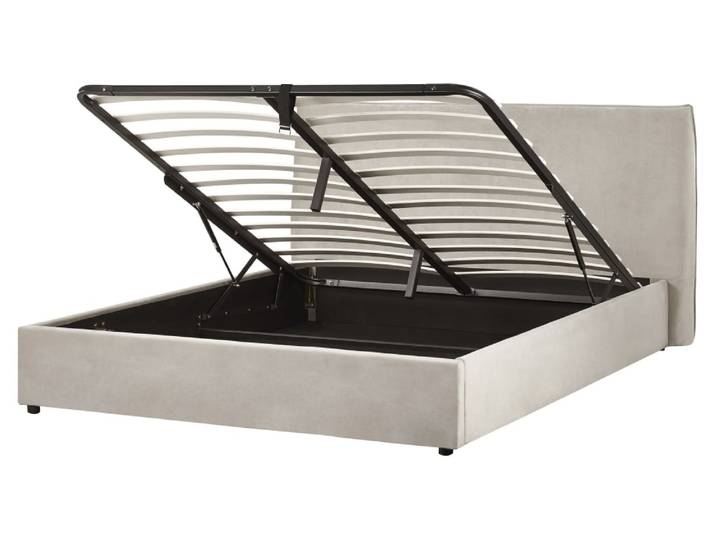 Cadre de lit en tissu beige 160x200