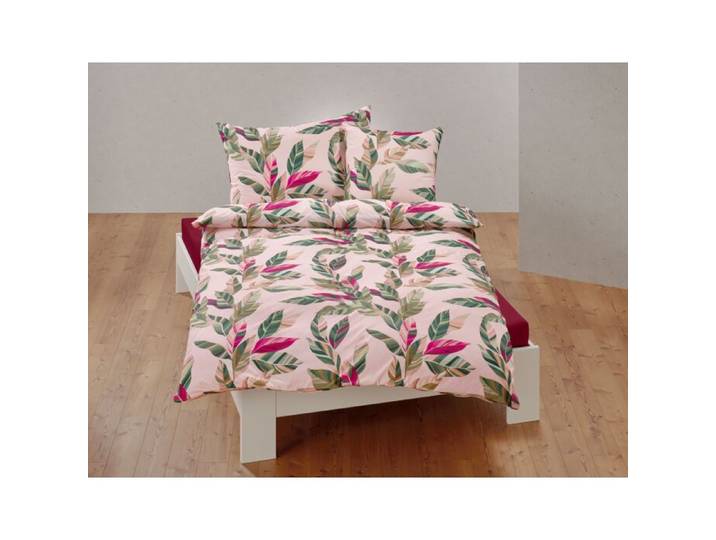 Bettwäsche mit farbprächtigem Blumenmuster – Duvetbezug – 160x210 cm