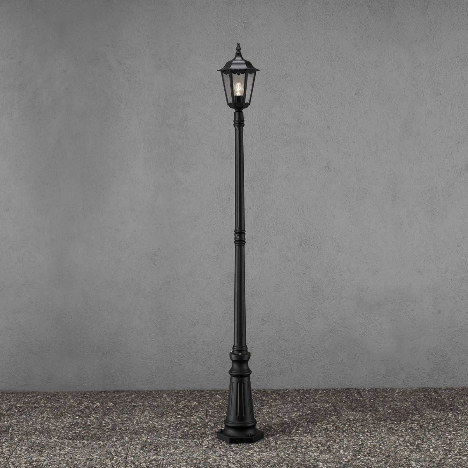 Konstsmide Firenze lamp post, 1-bulb, black FIRENZE, Black, Glass, Country House / Rustic, Post Light