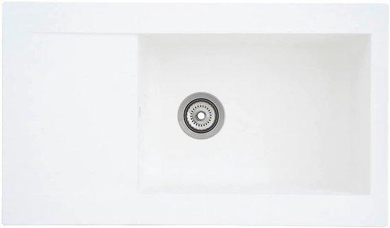 Famanu Einbauspüle mit 1 Becken, Weiß, 86x50 cm - Für Unterschränke ab 60 cm Breite